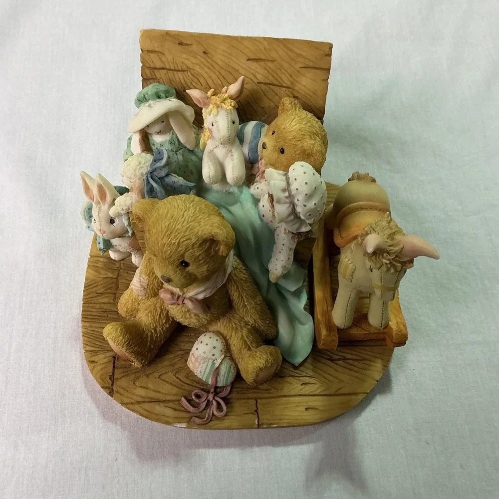 Cherished‎ Teddies Toy Chest Figurine Teddy Bear Bunny Horse Resin Decor